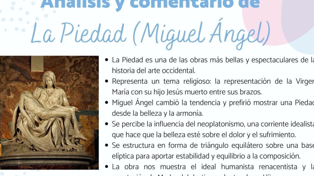 la piedad de miguel angel analisis y comentario de esta escultura iconica