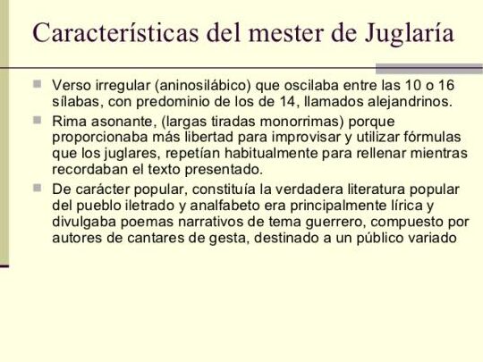 mester de juglaria caracteristicas y ejemplos para entenderlo todo