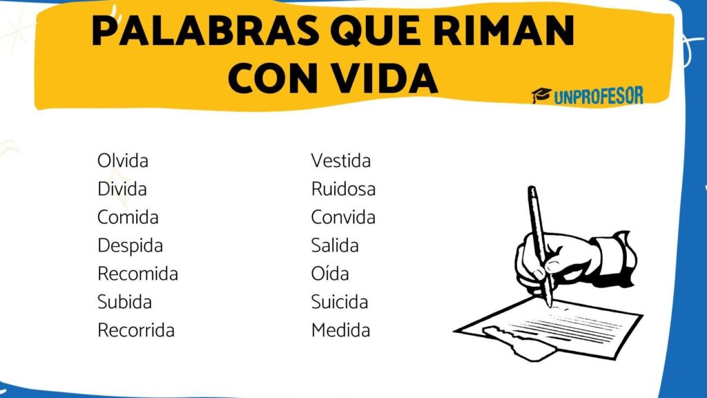 palabras que riman con vida ejemplos que sorprenden